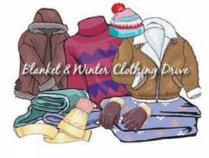 blanket and winter clothing drive