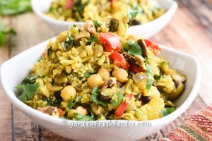 Indian Cauliflower Rice Bowls With Fresh Cilantro